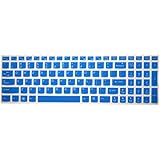 PcProfessional Blue Ultra Thin Silicone Gel Keyboard Cover for ASUS Q501LA Q502LA Q551LN A550X A550C D550MA G550JK D552C Q550LF S500CA S550CA N550JA N550JV V500CA V550CA Laptop with Application Kit (Please Compare Keyboard Layout and Model)