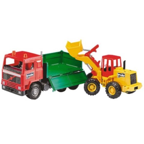 Childrens Toyshop  Toys : Bruder 02912 Construction Truck & Articulated Road Loader FR 130