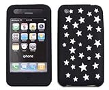 Apple iPhone 1G/2G/3G/3GS all models  Deluxe Silicon Skin, White Stars on ....