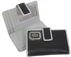 Black & Silver Collegiate Bifold wallet w/ Silver Emblem
