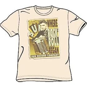 Elvis Presley ROCK N ROLL BEGAN POSTER Cream Color T-shirt