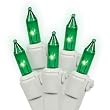 Set of 150 Heavy-Duty Green Mini Christmas Lights - White Wire Connect 6