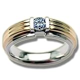 .26 CT MENS BLUE DIAMOND TWO TONE RING
