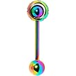 Rainbow Titanium Gem Orbital Barbell Tongue Ring