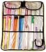 Suede Microfiber Zip 14 Knitting Needle Case-Black W/Silver