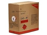 Cat5e UTP Solid, Riser Rated(CMR), 350MHz 24AWG 1000FT Bulk Cable - Red