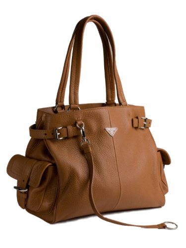 Prada Camel Leather BR2958 Tote Handbag