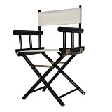 Bamboo Director Chair with Black Frame and Natural Canvas
