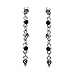 June Silver Black Crystal Post Drop Earrings title=