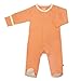 Babysoy Baby Snap Footie Sleeper (0-3 Months, Cantaloupe)
