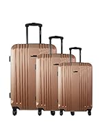zifel Set de 3 trolleys rígidos TD505 (Marrón)