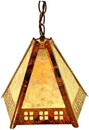Copper and Mica 5 panel Pendant Craftsman Mission Bungalow