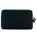Gizmo Dorks Soft Neoprene Zipper Case (Black with Green Trim) with Carabiner Key Chain for the Ematic 7-inch TFT Color eBook Reader
