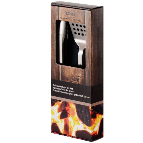 Rösle Grill-Set, 3-tlg. - Bestehend aus : Barbecue-Grillzange (25054 ), Barbecue-Wender (25050) et Grillgants ( 25031 )