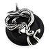 Jewelry : Sterling Silver Coiled Dragon on Black Onyx Pendant