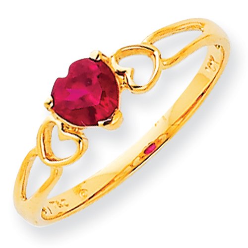 14k Gold Ruby Birthstone Ring