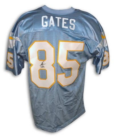 Autographed Antonio Gates San Diego Chargers Powder Blue Throwback Jersey