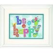 EK Success Dimensions Be Happy Stamped Cross Stitch