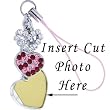 Gioielli Italy PHOTO Sticker JEWELED HEARTS Cell Phone Charm