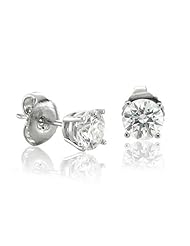 14k White Gold Round Diamond Stud Earrings (GH, SI1-SI2, 0.33 carat)