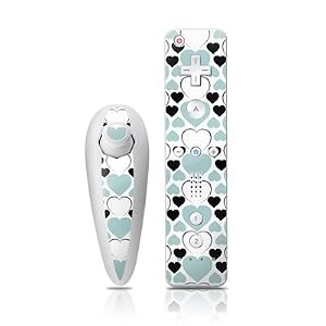 Heart & Heart Design Skin Decal Sticker for the Nintendo Wii Nunchuk + Remote Controller