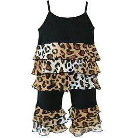 Girls Black Leopard Rumba Set by AnnLoren