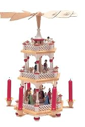 German Pyramid - 3 Tier Nativity Scene