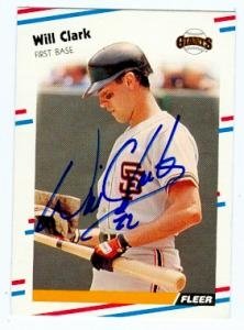 Will Clark Autographed/Hand Signed baseball card (San Francisco Giants) 1988 Fleer #78
