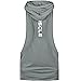 HASIDING Dri Fit Contrast Front Pocket Stringer Gym Hoodie for Men Racerback Tanks Grey L