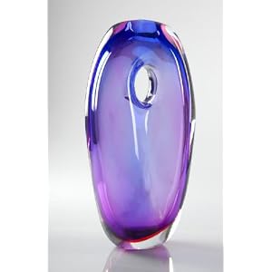 Glass Red & Purple Sommerso Vase 100% Handblown Art X432
