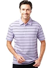 Pure Cotton Double Striped Polo Shirt with Stay New™