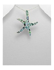 Starfish Shell Pendant Necklace In 92.5 Sterling Silver