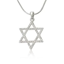Austrain Crystal Charm Star of David Pendant Necklace