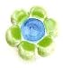 Laurey #09201 1-1/2"GRN/BLU Flower Knob