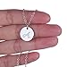 AMIST Tiny Simple Monogram Script Necklace Initial Disc Necklace