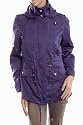 Blau Damen Mit Kapuze Regen Jacke Mit Gurt