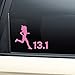 13.1 Marathon Female Runner Vinyl Decal Laptop Car Truck Bumper Window Sticker - Pink