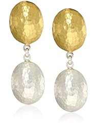 GURHAN "Jordan" Gold and Sterling Silver Oval Drop Earrings