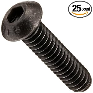 Alloy Steel Socket Cap Screw, Button Head, Hex Socket Drive, #10-32, 1/2" Length (Pack of 25)