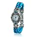 Bling Jewelry Geneva Womens Vintage Style Turquoise Bead Marcasite Watch