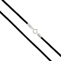Black Silk Cord Chain Necklace with Sterling Silver Clasp 16", 18", 20", 24", 30"
