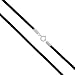 Black Silk Cord Chain Necklace with Sterling Silver Clasp 14" 16", 18", 20", 24", 30" 36"