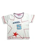Giga Girls Short Sleeved Tee, White, Red, Blue