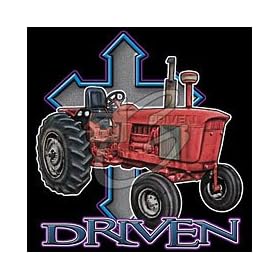 Christian T-shirt Driven W  Cross and Tractor