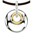 Fashionable Circle Diamond Pendant with Leather Cord