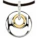 Fashionable Circle Diamond Pendant with Leather Cord