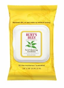 Burt's Bees Facial Cleansing Towelettes with White Tea, 30 Count (Pack of 2)