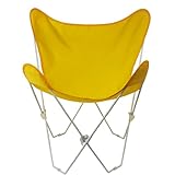 IMAGE OF Algoma 4052-53 Butterfly Chair White Frame, Sunny Gold
