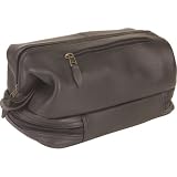 Royce Leather Toiletry Bag w/Zippered Bottom Compartment