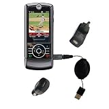 412eQbAzNTL. SL160  Retractable USB Hot Sync Compact Kit with Car & Wall Charger for the Motorola ROKR Z6TV   Gomadic Brand w/ TipExchange Technology